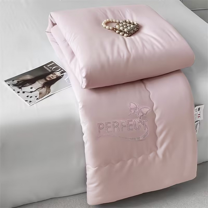 91家纺网 家纺一手货源 找家纺 左右家纺 2024新款千鸟格提花夏被春秋被冬被  粉玉