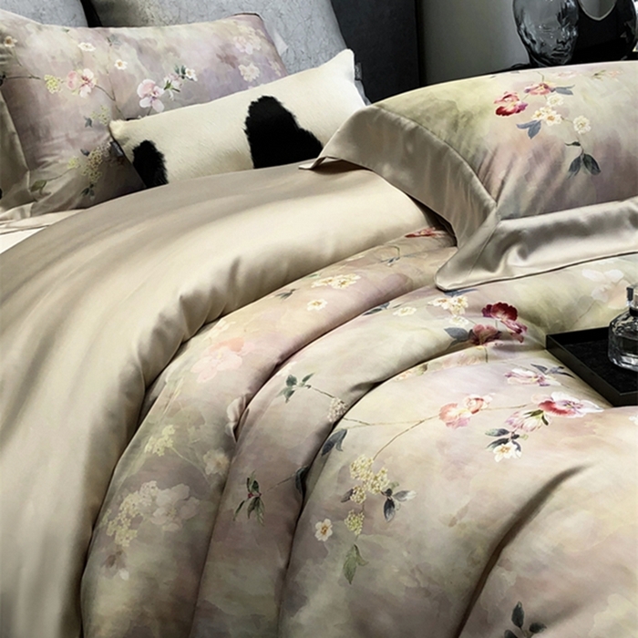 91家纺网 家纺一手货源 找家纺 涞澳 新款80支天丝棉四件套 花之韵-黄