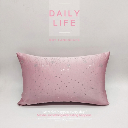 （总）澜屿24款禅丝高精密花朵烫钻小抱枕头枕芯腰靠枕