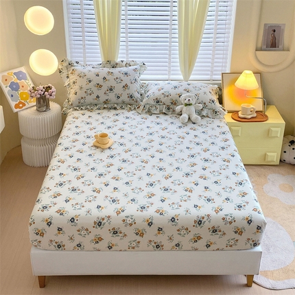 91家纺网 家纺一手货源 找家纺 （总）宝齐莱2024新款全棉13372韩版印花四件套单品系列-单床笠