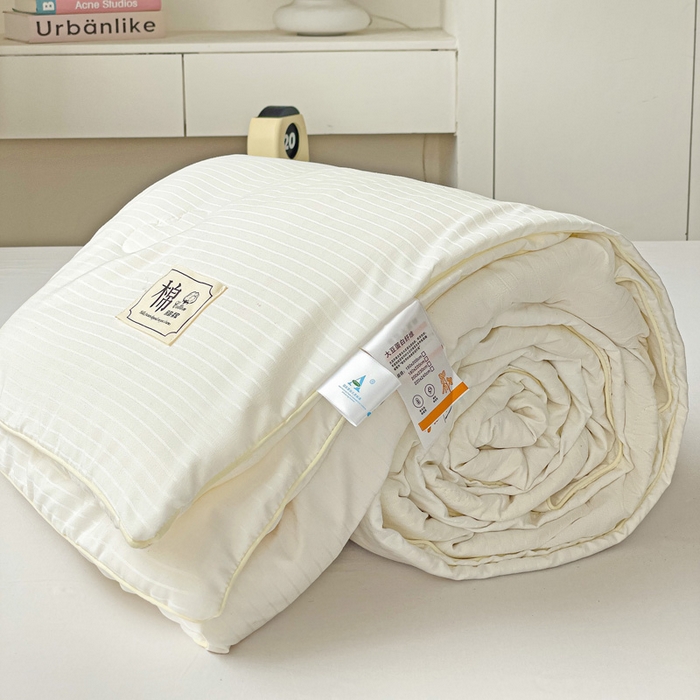 91家纺网 家纺一手货源 找家纺 森璐家纺 2024新款原棉贡缎提花夏被纯色夏凉被空调被子大豆被芯