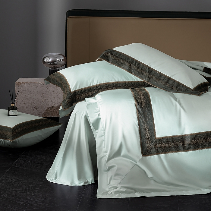 91家纺网 家纺一手货源 找家纺 品家居 2025新款全棉100支长绒棉刺绣四件套-星空 蓝