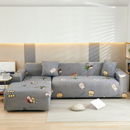 91家纺网 家纺一手货源 找家纺 沐沐2026新款四季印花沙发套  两小无猜