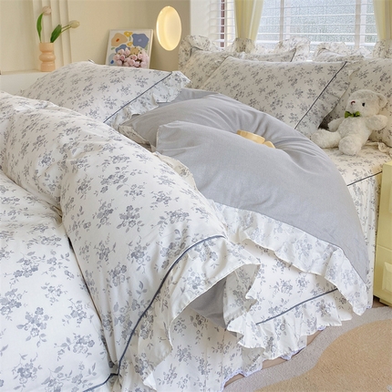 91家纺网 家纺一手货源 找家纺 （总）宝齐莱2024新款全棉13372韩版印花四件套单品系列-单被套