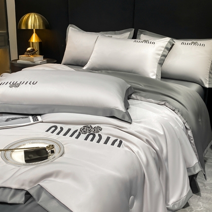 91家纺网 家纺一手货源 找家纺 （总）索飞特 2024新款水洗冰丝夏被四件套-罗兰