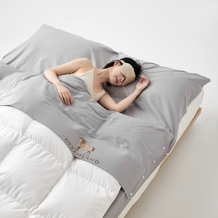 91家纺网 家纺一手货源 找家纺 千朵森 2024新款A类长绒棉刺绣睡袋 漾-雅士灰