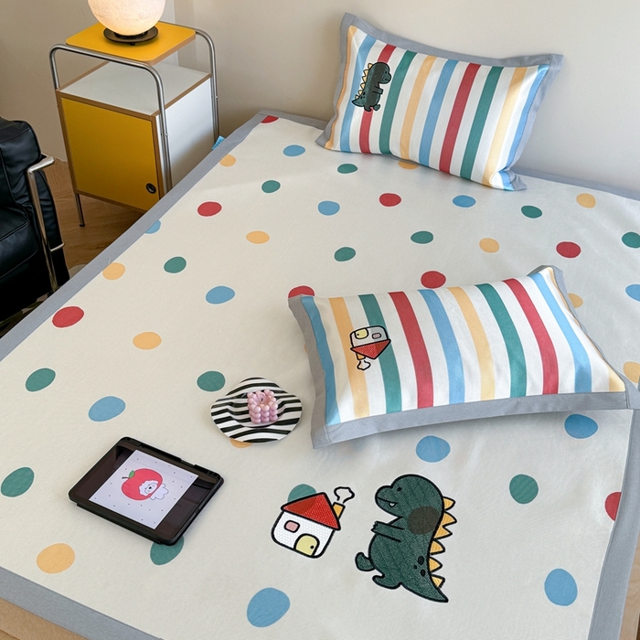 91家纺网 家纺一手货源 找家纺 柚子YOUTH 2024新款高端养生900D冰丝绣花凉席 龙之梦