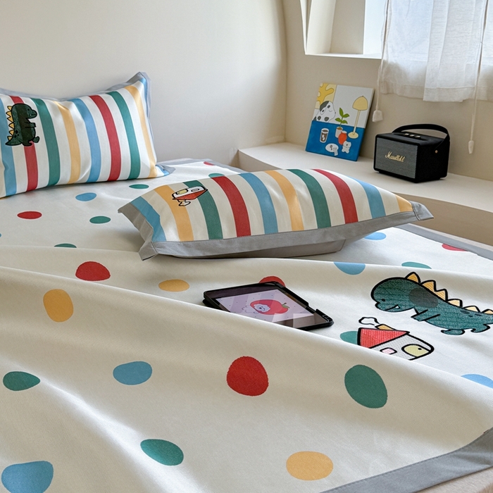 91家纺网 家纺一手货源 找家纺 柚子YOUTH 2024新款高端养生900D冰丝绣花凉席 龙之梦