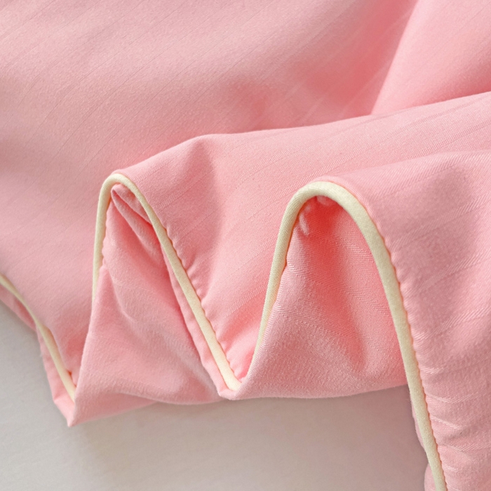 91家纺网 家纺一手货源 找家纺 森璐家纺 2024新款原棉贡缎提花夏被纯色夏凉被空调被子 粉玉