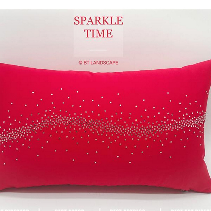 91家纺网 家纺一手货源 找家纺 澜屿 24款全棉100支大红星空满钻小抱枕头枕芯腰靠枕 红色