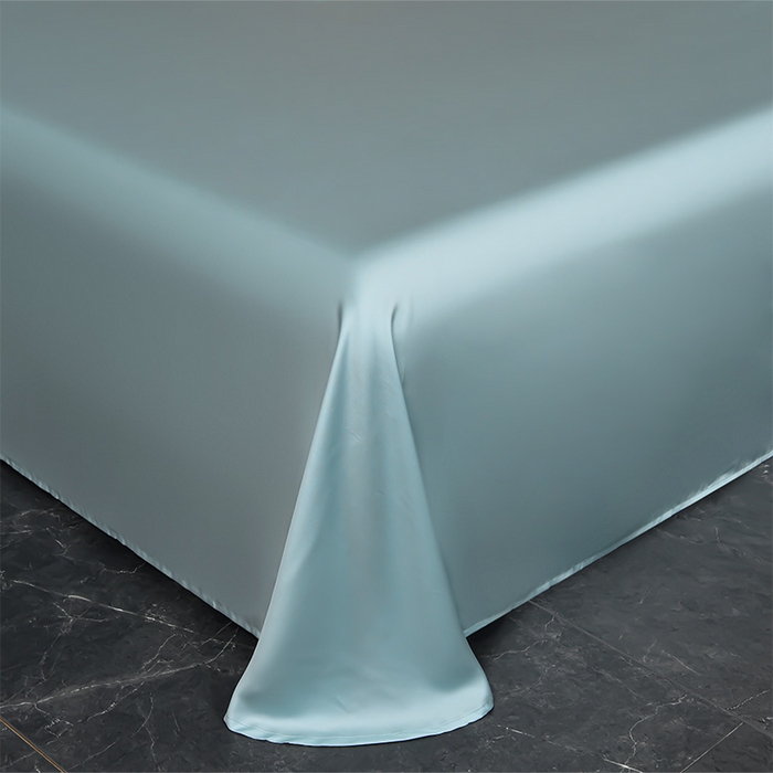 91家纺网 家纺一手货源 找家纺 瑞驰家纺2024新款60兰精天丝四件套-罗莎琳系列（风格二） 天水蓝