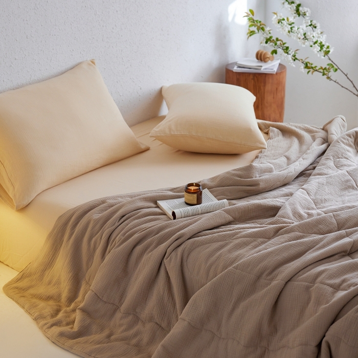 91家纺网 家纺一手货源 找家纺 （总）安莱生活 2024新款绉纱夏被及夏被四件套