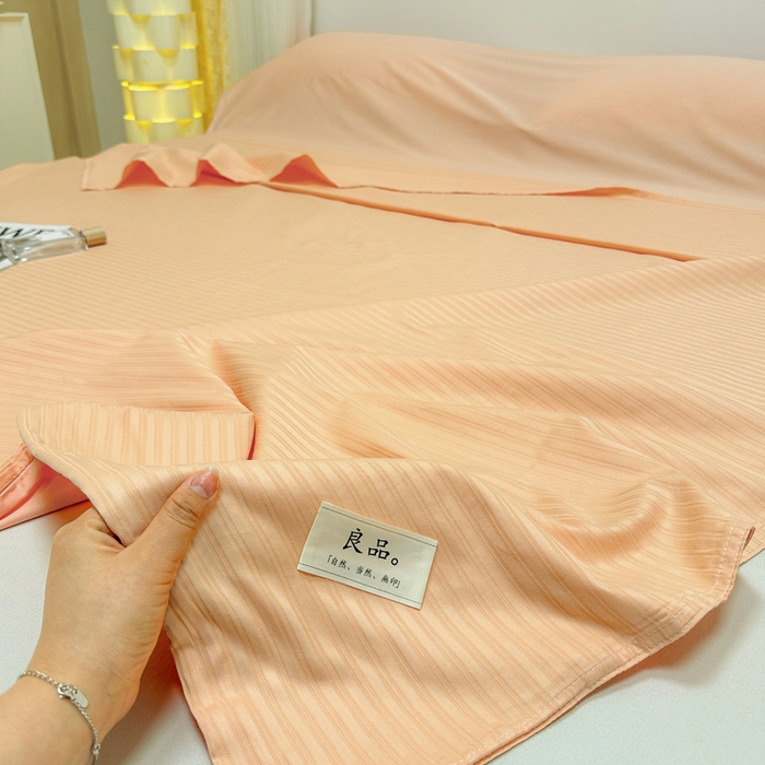 91家纺网 家纺一手货源 找家纺 眠博士 2024新款60贡缎提花 旅行睡袋场景一暖光 睡袋-提花橘粉