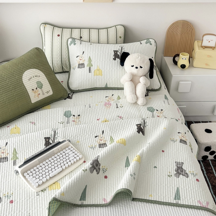 91家纺网 家纺一手货源 找家纺 茉夕家纺 2024新款数码双面纯棉水洗床盖 秘森茶话会