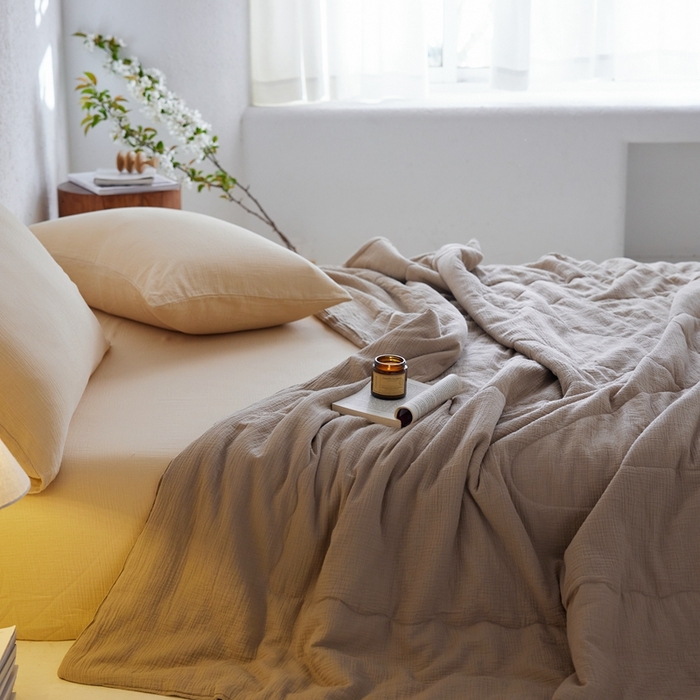 91家纺网 家纺一手货源 找家纺 （总）安莱生活 2024新款绉纱夏被及夏被四件套