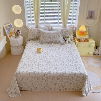 91家纺网 家纺一手货源 找家纺 （总）宝齐莱2024新款全棉13372韩版印花四件套单品系列-单床单