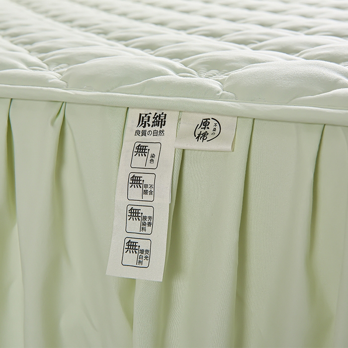 91家纺网 家纺一手货源 找家纺 床笠人家 2025新款亲肤磨毛夹棉床裙 抹茶绿