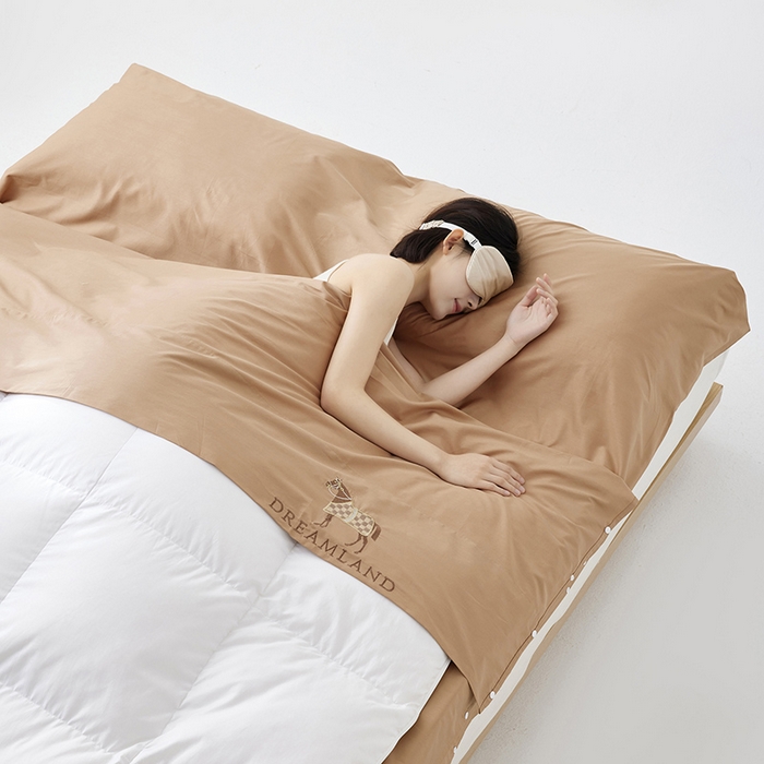 91家纺网 家纺一手货源 找家纺 千朵森 2024新款A类长绒棉刺绣睡袋 漾-香槟金