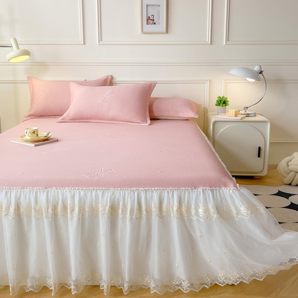 91家纺网 家纺一手货源 找家纺 （总）青竹苑 2024新款A类冰丝凉席460克冰豆豆床裙款凉席