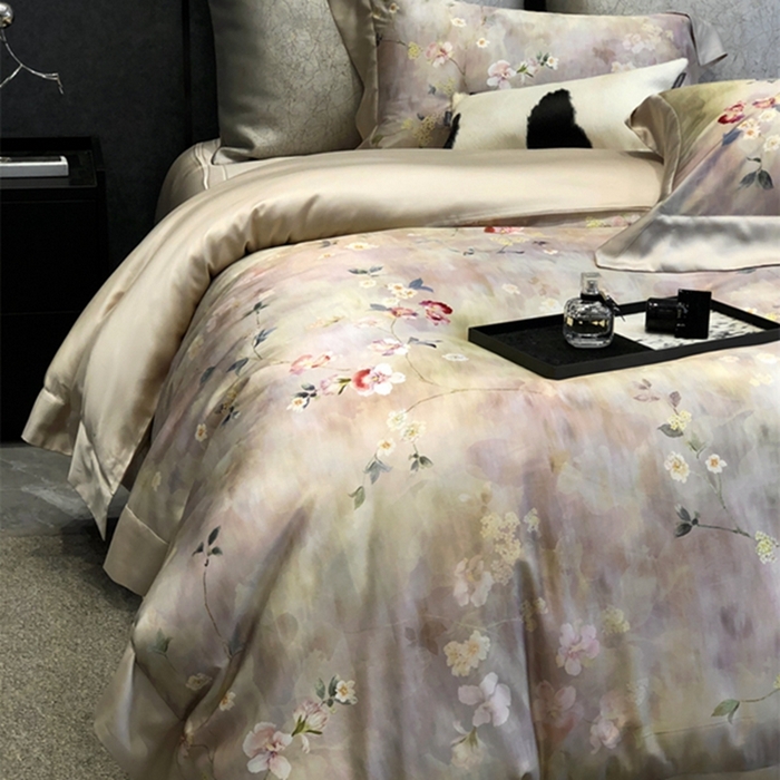 91家纺网 家纺一手货源 找家纺 涞澳 新款80支天丝棉四件套 花之韵-黄