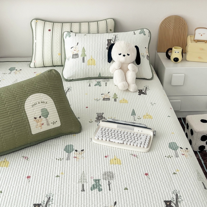 91家纺网 家纺一手货源 找家纺 茉夕家纺 2024新款数码双面纯棉水洗床盖 秘森茶话会