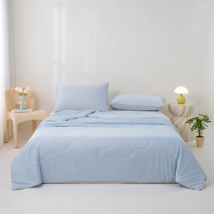 91家纺网 家纺一手货源 找家纺 好梦来家纺（原锦茂家纺） 2025新款A类凉感丝夏凉被冰淇淋夏被凉感丝夏被大豆空调被西瓜被 蓝色