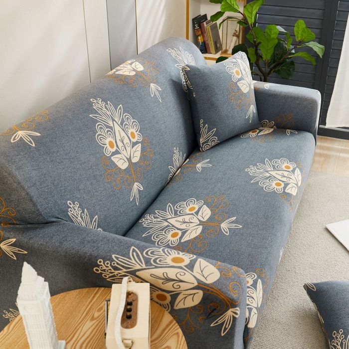 91家纺网 家纺一手货源 找家纺 沐沐2026新款四季印花沙发套  凤凰花灰色