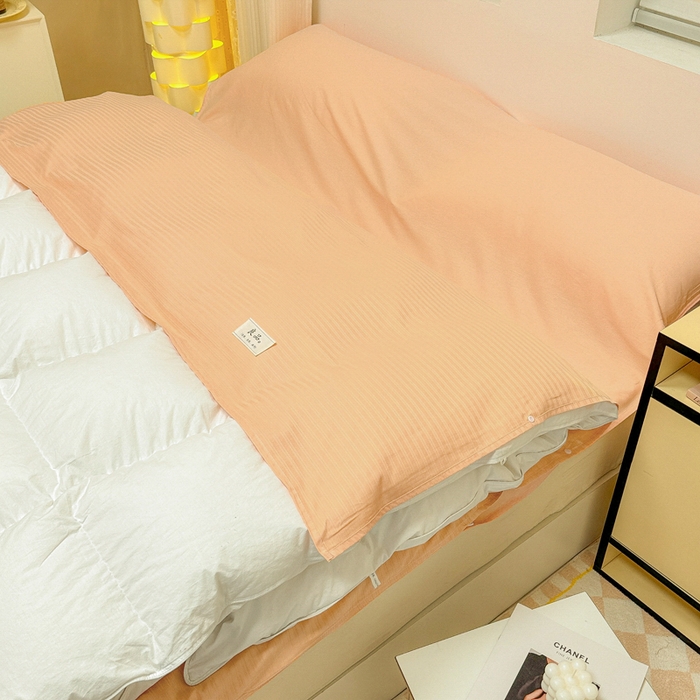 91家纺网 家纺一手货源 找家纺 眠博士 2024新款60贡缎提花 旅行睡袋场景一暖光 睡袋-提花橘粉