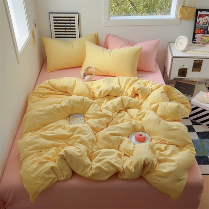 91家纺网 家纺一手货源 找家纺 阿曼达 2024新款ins博主风ins奶油风简约轻奢混搭水洗m四件套 混搭水洗-奶酪樱花