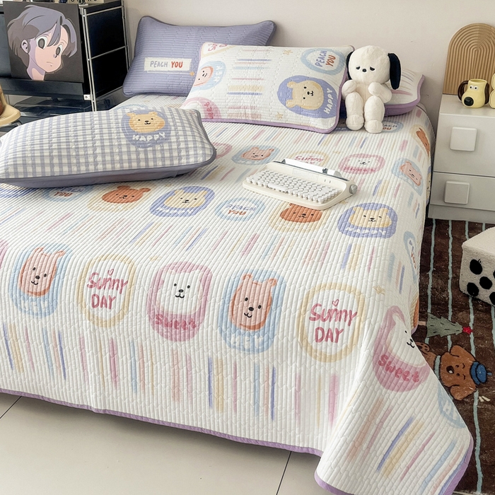 91家纺网 家纺一手货源 找家纺 茉夕家纺 2024新款数码双面纯棉水洗床盖 丹尼日记