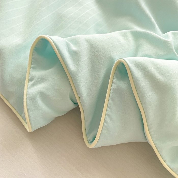 91家纺网 家纺一手货源 找家纺 森璐家纺 2024新款原棉贡缎提花夏被纯色夏凉被空调被子 水绿