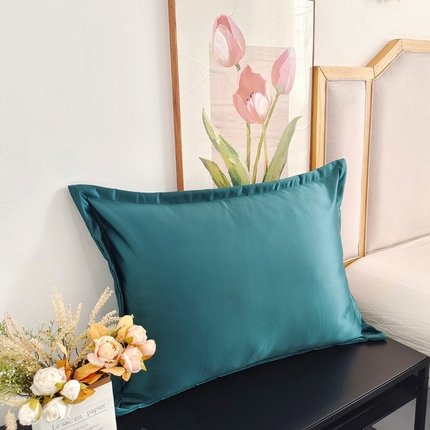 澜屿 24款高精密纯色带边大靠枕 深绿