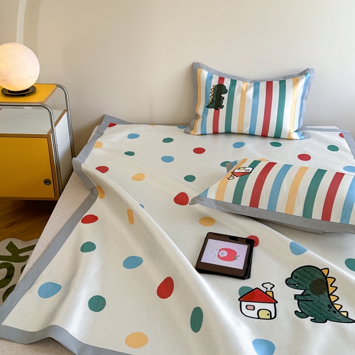 91家纺网 家纺一手货源 找家纺 柚子YOUTH 2024新款高端养生900D冰丝绣花凉席 龙之梦