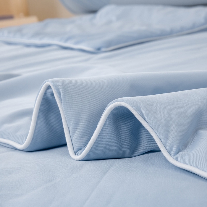 91家纺网 家纺一手货源 找家纺 好梦来家纺（原锦茂家纺） 2025新款A类凉感丝夏凉被冰淇淋夏被凉感丝夏被大豆空调被西瓜被 蓝色