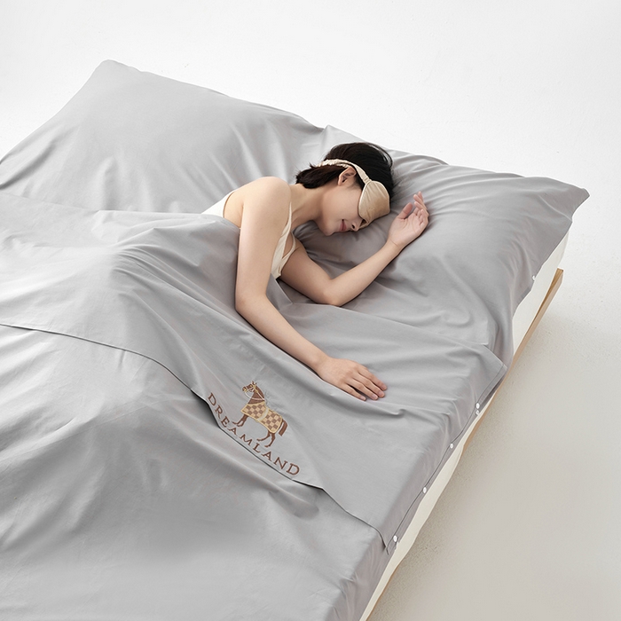 91家纺网 家纺一手货源 找家纺 千朵森 2024新款A类长绒棉刺绣睡袋 漾-雅士灰