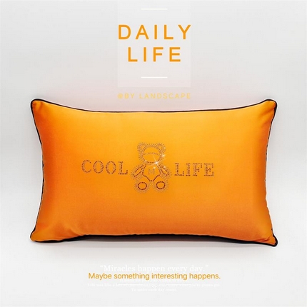 91家纺网 家纺一手货源 找家纺 （总）澜屿24款禅丝高精密小熊烫钻小抱枕头枕芯腰靠枕 