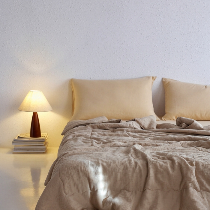 91家纺网 家纺一手货源 找家纺 （总）安莱生活 2024新款绉纱夏被及夏被四件套