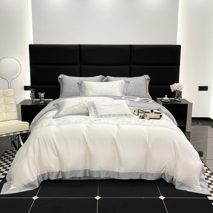 若未家居2025新款50支兰精天丝轻奢风数码印花套件 狮子座 狮子座 贵族白