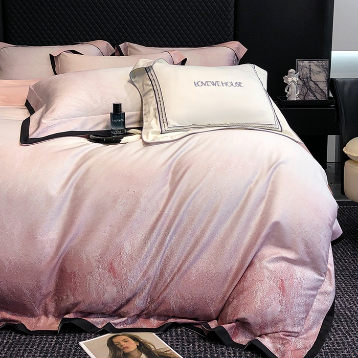 91家纺网 家纺一手货源 找家纺 若未家居 2025新款超细旦天丝棉数码印花套件-马尔代夫 马尔代夫 粉