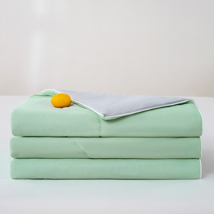 91家纺网 家纺一手货源 找家纺 好梦来家纺（原锦茂家纺） 2025新款A类凉感丝夏凉被冰淇淋夏被凉感丝夏被大豆空调被西瓜被 绿拼灰