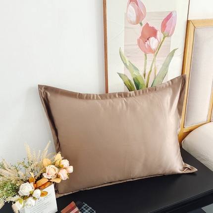 澜屿 24款高精密纯色带边大靠枕 卡其