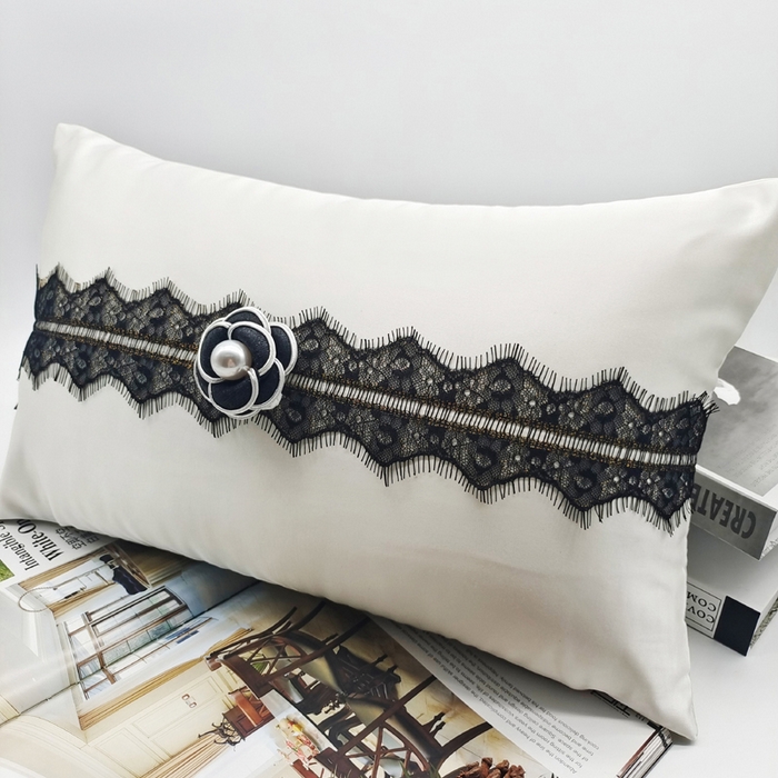 91家纺网 家纺一手货源 找家纺 （总）澜屿  25款禅丝高精密立体山茶花花边小抱枕头枕芯腰靠枕