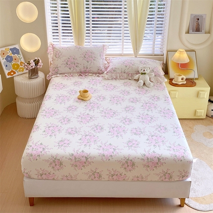 91家纺网 家纺一手货源 找家纺 （总）宝齐莱2024新款全棉13372韩版印花四件套单品系列-单床笠