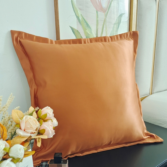 91家纺网 家纺一手货源 找家纺 澜屿 24款高精密纯色带边60大方靠枕 60方-橙