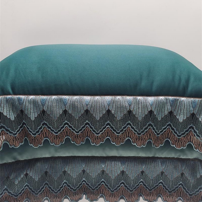 91家纺网 家纺一手货源 找家纺 澜屿 24款高精密蕾丝宽边小抱枕头枕芯腰靠枕 深绿