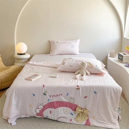 91家纺网 家纺一手货源 找家纺 （总）星野  2024新款50天丝夏被空调被甜甜圈系列