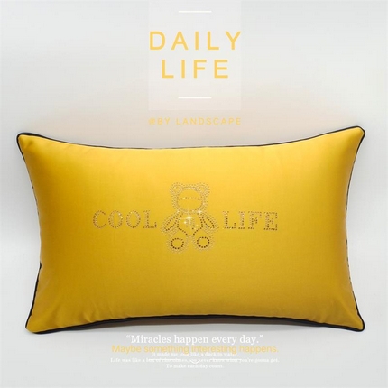 91家纺网 家纺一手货源 找家纺 （总）澜屿24款禅丝高精密小熊烫钻小抱枕头枕芯腰靠枕 