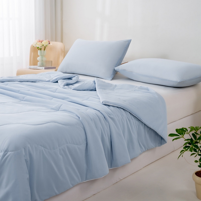 91家纺网 家纺一手货源 找家纺 好梦来家纺（原锦茂家纺） 2025新款A类凉感丝夏凉被冰淇淋夏被凉感丝夏被大豆空调被西瓜被 蓝色