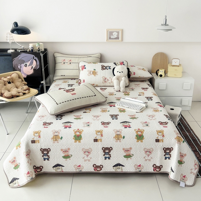 91家纺网 家纺一手货源 找家纺 茉夕家纺 2024新款数码双面纯棉水洗床盖 鼠小弟