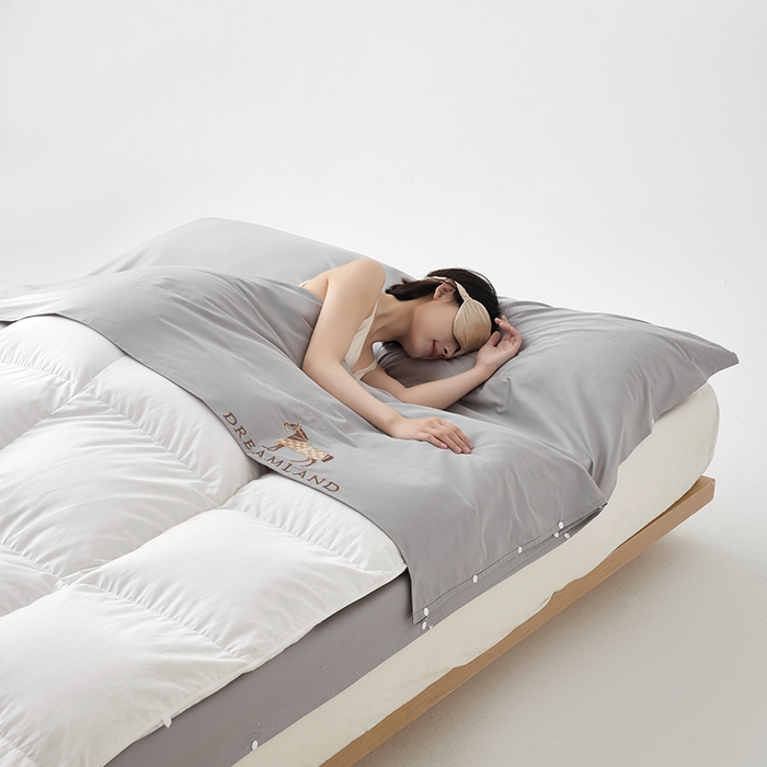 91家纺网 家纺一手货源 找家纺 千朵森 2024新款A类长绒棉刺绣睡袋 漾-雅士灰